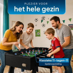 Voetbaltafel ProKick – zwart, met 4 ballen en scoreteller