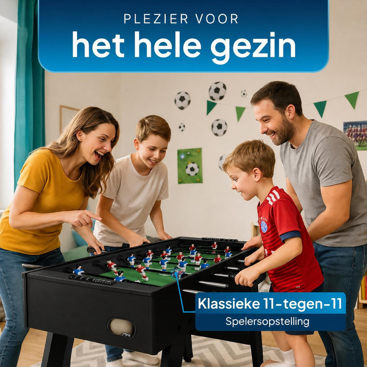 Voetbaltafel ProKick – zwart, met 4 ballen en scoreteller