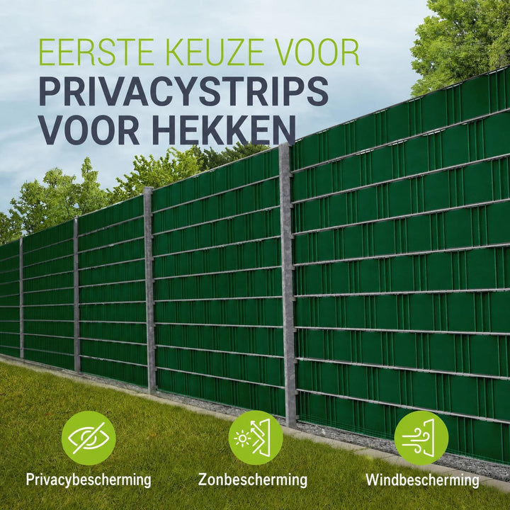 Privacystroken van PVC – antraciet, incl. 30 clips