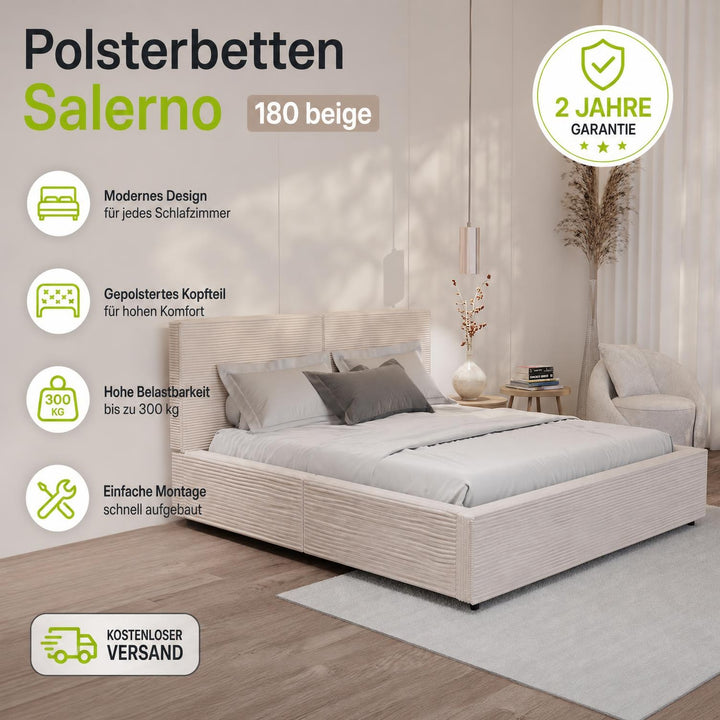 Gestoffeerd bed Salerno