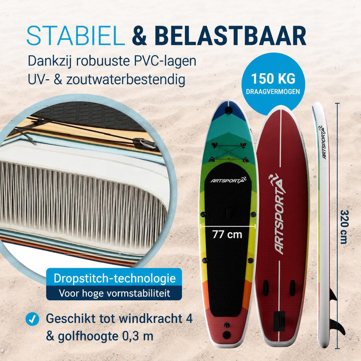 Supboard Beach Rocker – opblaasbaar met kajakzitting, tot 150 kg