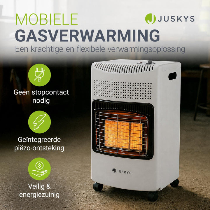 Gaskachel GS42US – 4200 W, 3 standen, keramische branders