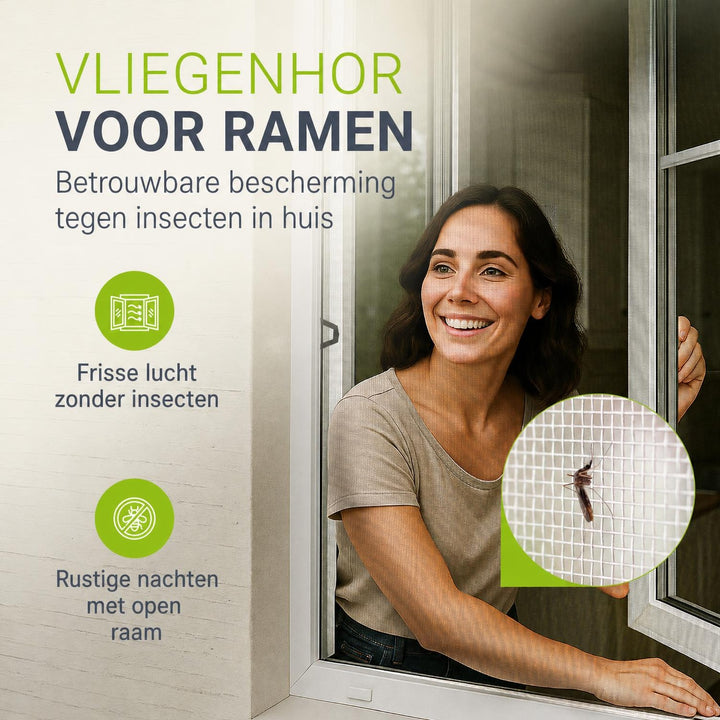 Raamhor met aluminium frame – insectenhor zonder boren