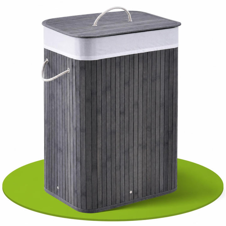 Bamboe wasmand Curly – 72 liter, met deksel en waszak