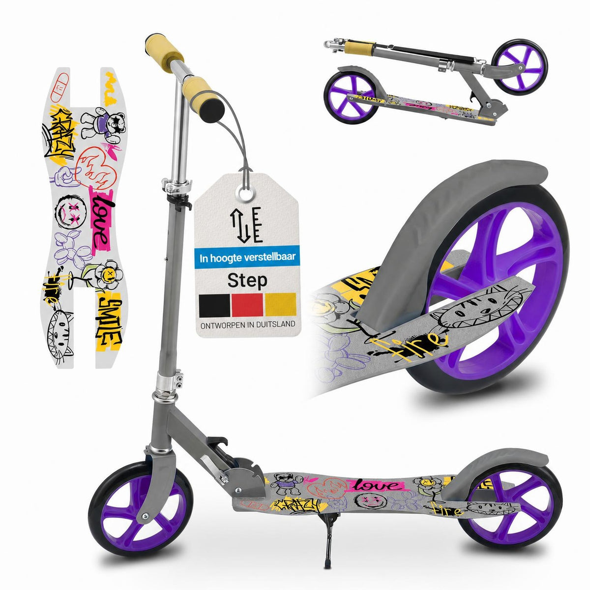 Kinderstep met big wheels – vanaf 3 jaar, diverse designs