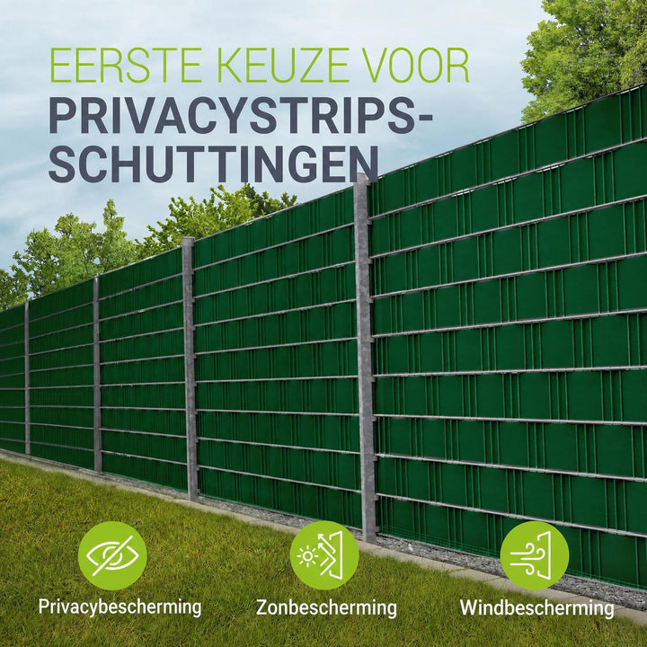 Privacystroken van PVC – antraciet, incl. 30 clips