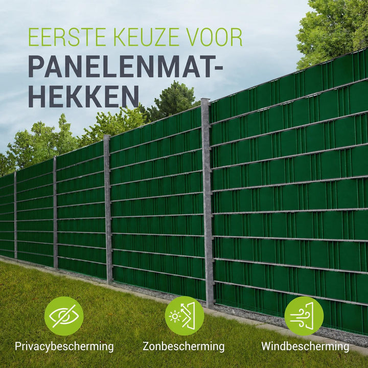 Privacystroken van PVC – antraciet, incl. 30 clips