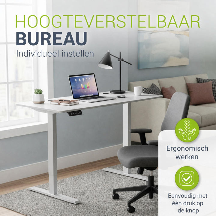 Bureau Office Stand 120x60 cm – elektrisch in hoogte verstelbaar