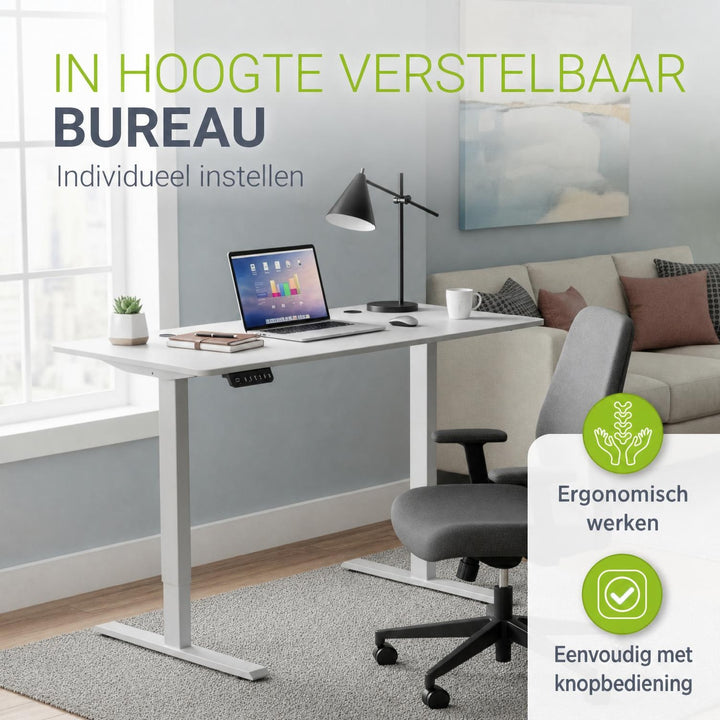 Bureau Office Stand 120x60 cm – elektrisch in hoogte verstelbaar