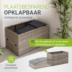 Ligbed Lamia – inklapbaar wicker, verstelbaar hoofdeind