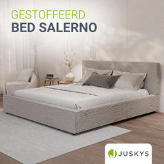 Gestoffeerd bed Salerno 180x200 cm – ribstof, beige