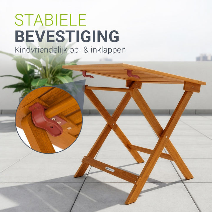 Klaptafel Zadar – geolied acaciahout, belastbaar tot 80 kg