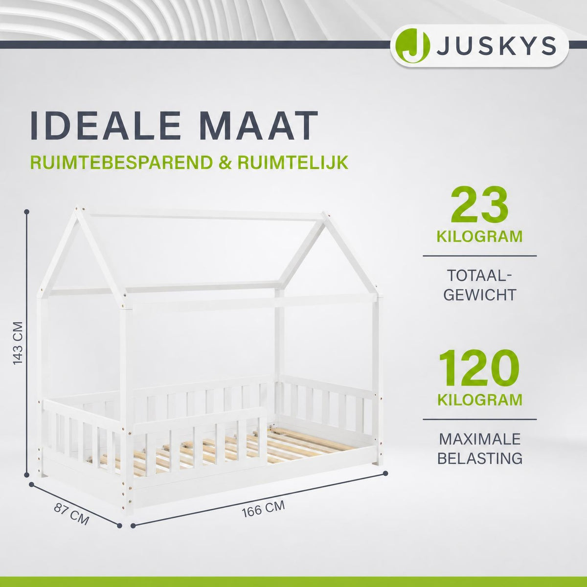 Kinderbed Marli 80x160 cm – huisbed met uitvalbeveiliging