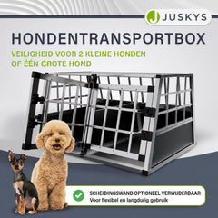 Hondenbench voor in de auto – aluminium, maat M met ventilatie