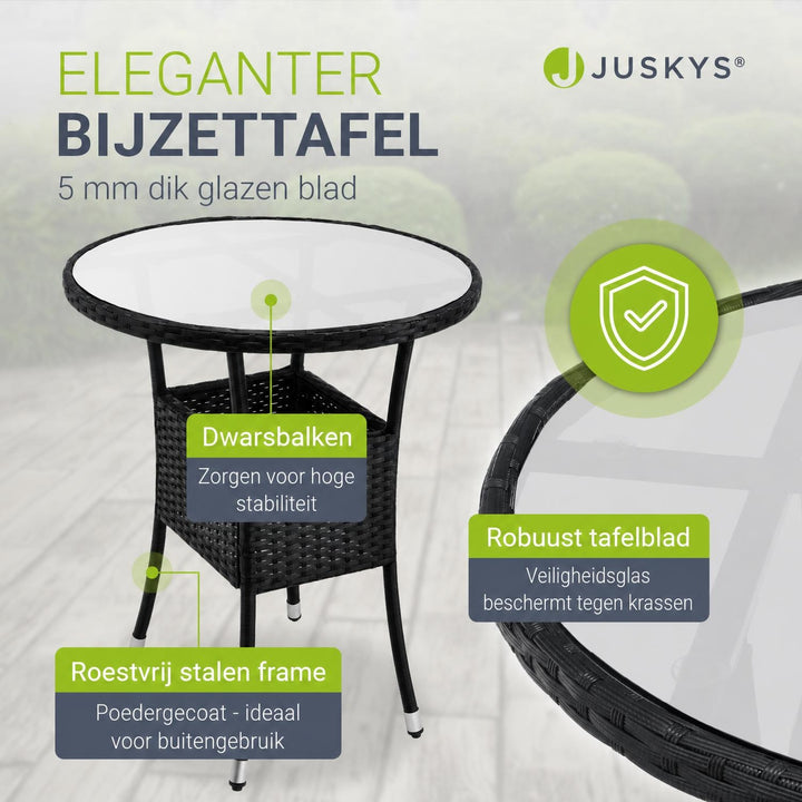 Wicker tuinset Bayamo – balkonset met tafel en 2 stoelen