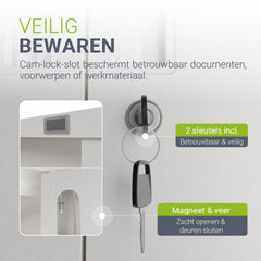Metalen archiefkast – afsluitbaar, 3 verstelbare legplanken