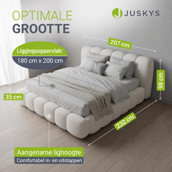 Gestoffeerd bed Catania 180x200 cm – bouclé met lattenbodem