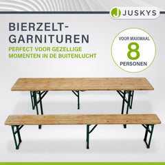 Biertafelset Passau 220 cm – hout, voor 6 tot 8 personen