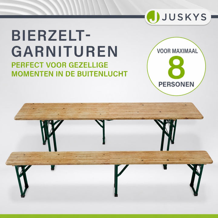 Biertafelset Passau 220 cm – hout, voor 6 tot 8 personen