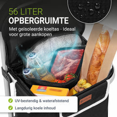 Boodschappentrolley met trapwielen – 56 liter, tot 30 kg