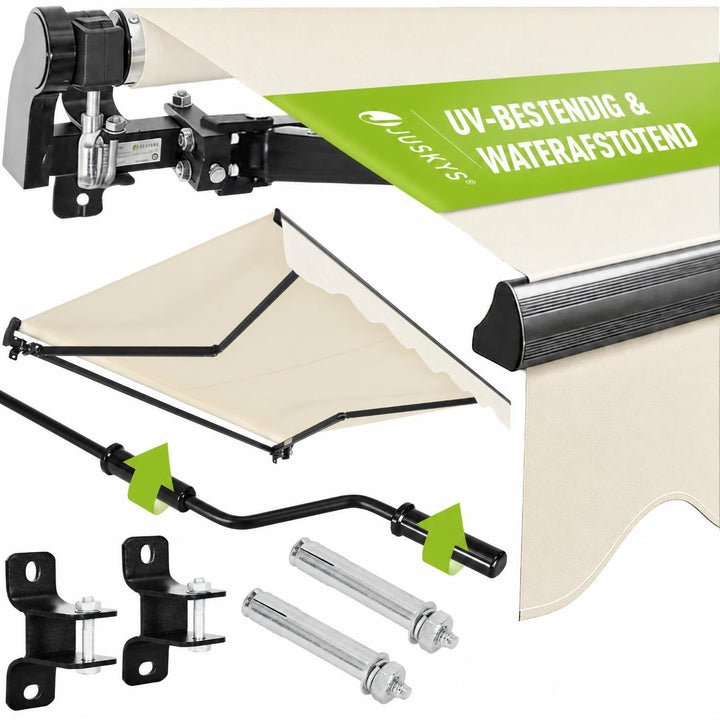Knikarmscherm met zwengel – 250x200 tot 400x300 cm