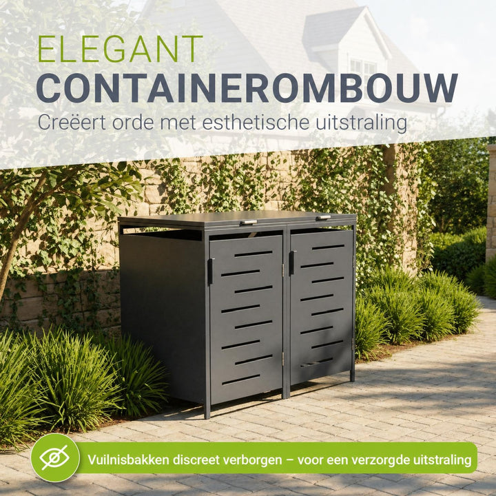 Metalen containerombouw Arel – voor 2 containers, afsluitbaar
