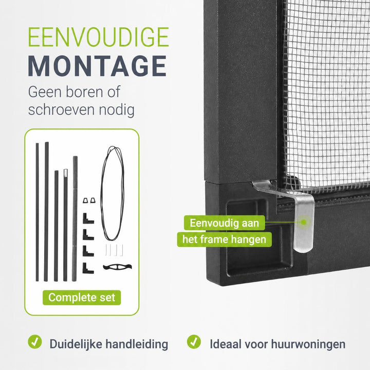 Raamhor met aluminium frame – insectenhor zonder boren