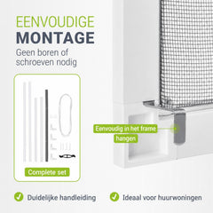 Raamhor met aluminium frame – insectenhor zonder boren