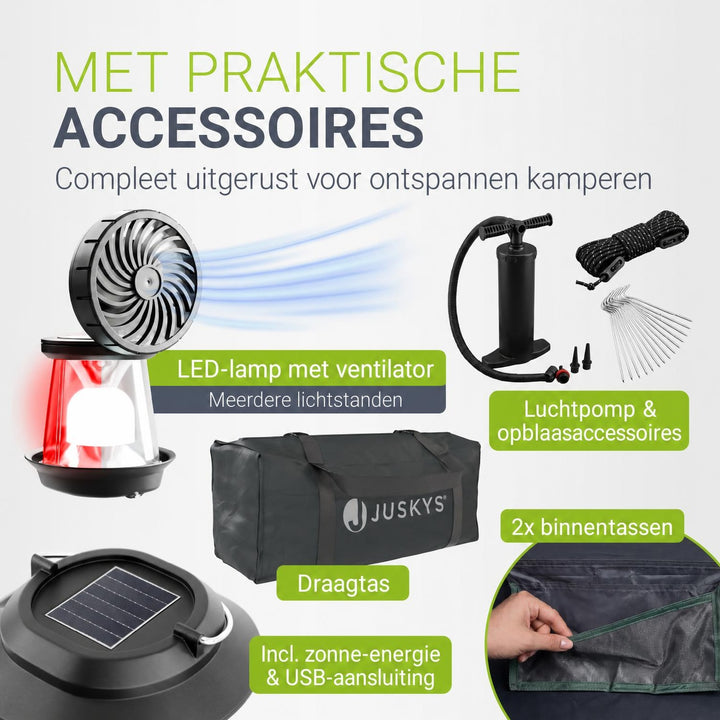 Opblaasbare tent EasyFlow – voor 1-4 personen, waterdicht