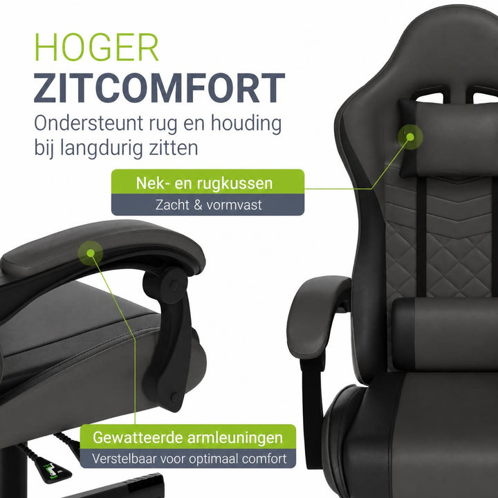 Gamestoel HyperSeat – kunstleer, verstelbare rugleuning, 120 kg