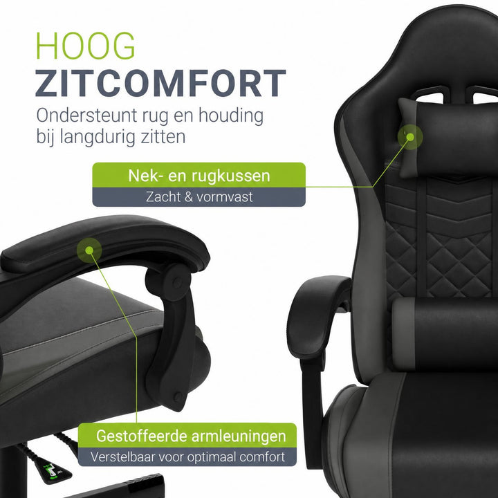 Gamestoel HyperSeat – kunstleer, verstelbare rugleuning, 120 kg