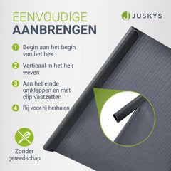 Privacystroken van PVC – antraciet, incl. 30 clips