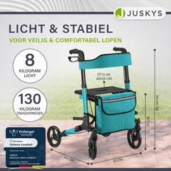 Rollator Vital van aluminium – inklapbaar, met zitje, tot 130 kg