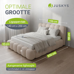 Gestoffeerd bed Catania 180x200 cm – bouclé met lattenbodem