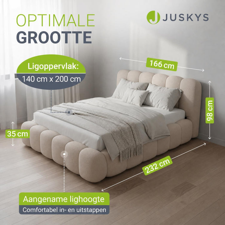 Gestoffeerd bed Catania 180x200 cm – bouclé met lattenbodem