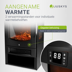 Elektrische haardkachel 1800 W – vlameffect, app-bediening