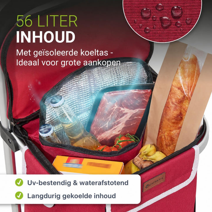 Boodschappentrolley met trapwielen – 56 liter, tot 30 kg