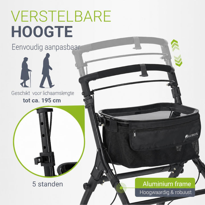 Binnenrollator Aktiv – aluminium, in hoogte verstelbaar, met dienblad