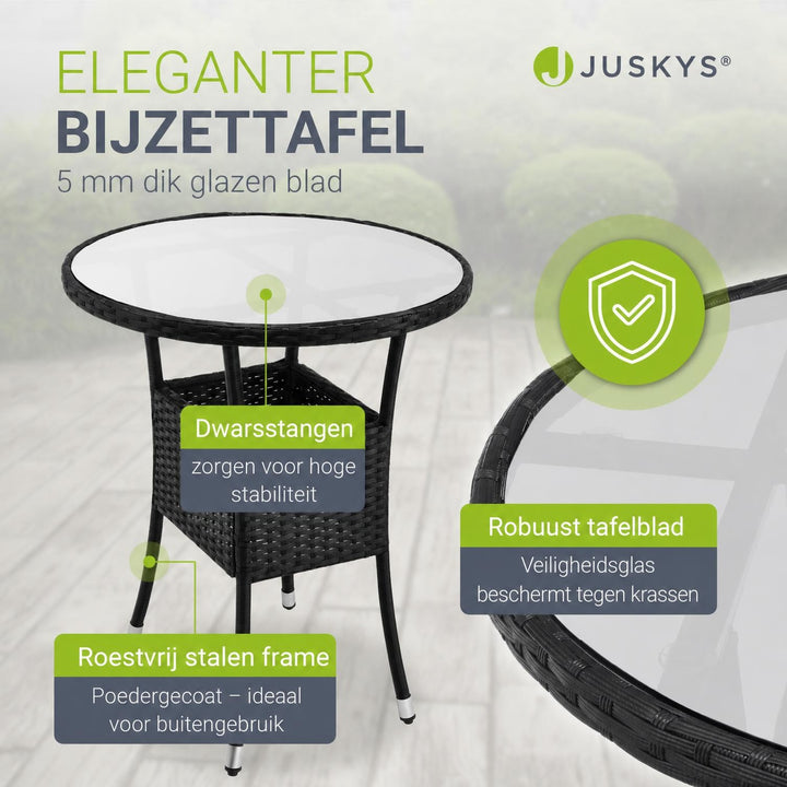 Wicker tuinset Bayamo – balkonset met tafel en 2 stoelen