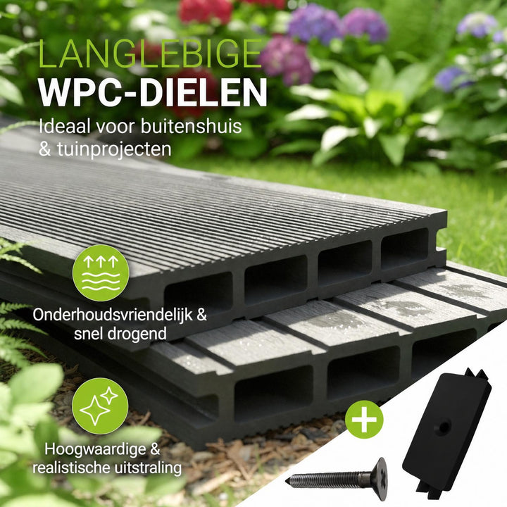 Composiet vlonderplanken grijs – complete set, 2 tot 30 m²
