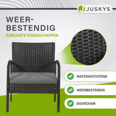 Wicker tuinset Trinidad – 4 personen, bank, 2 fauteuils en tafel