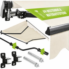 Knikarmscherm met zwengel – 250x200 tot 400x300 cm