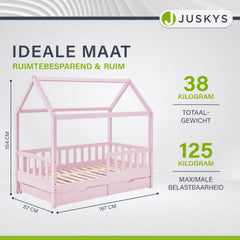 Kinderbed Marli 80x160 cm met bedlade – huisbed, wit