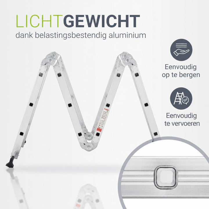 Aluminium multifunctionele ladder – 3,6 m, vrijstaand of leunend