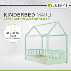 Kinderbed Marli 80x160 cm – huisbed met uitvalbeveiliging