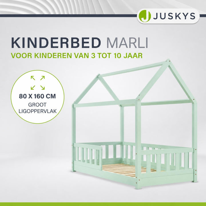 Kinderbed Marli 80x160 cm – huisbed met uitvalbeveiliging