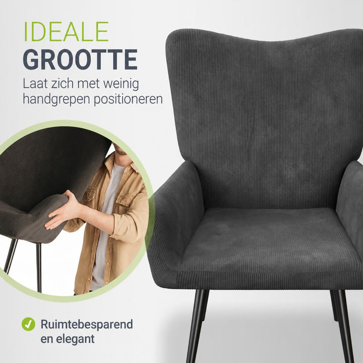 Oorfauteuil Odense – met of zonder voetenbank, tot 120 kg