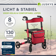 Rollator Vital van aluminium – inklapbaar, met zitje, tot 130 kg