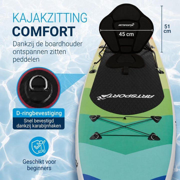 Supboard Beach Rocker – opblaasbaar met kajakzitting, tot 150 kg