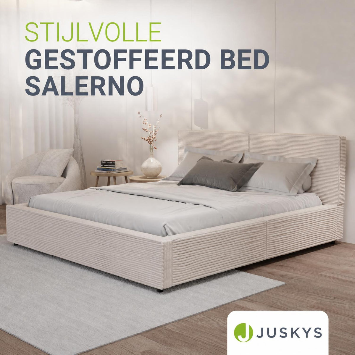 Gestoffeerd bed Salerno